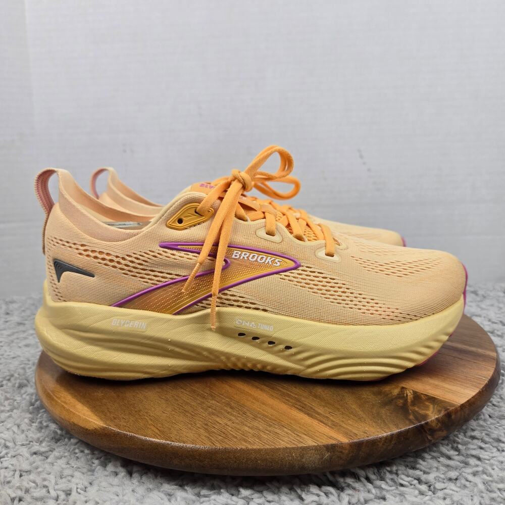 Brooks Womens 10B Glycerin 22 Sherbert Apricot Pink Athletic Daily Running Shoe - Picture 3 of 13